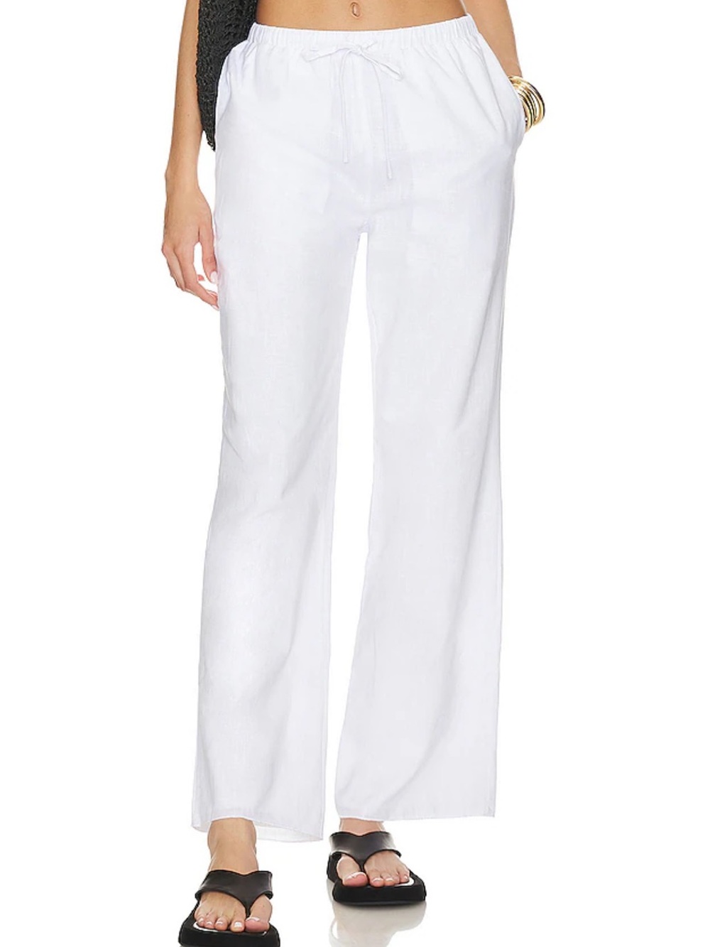 Like New Sundays x Revolve White Linen Pant